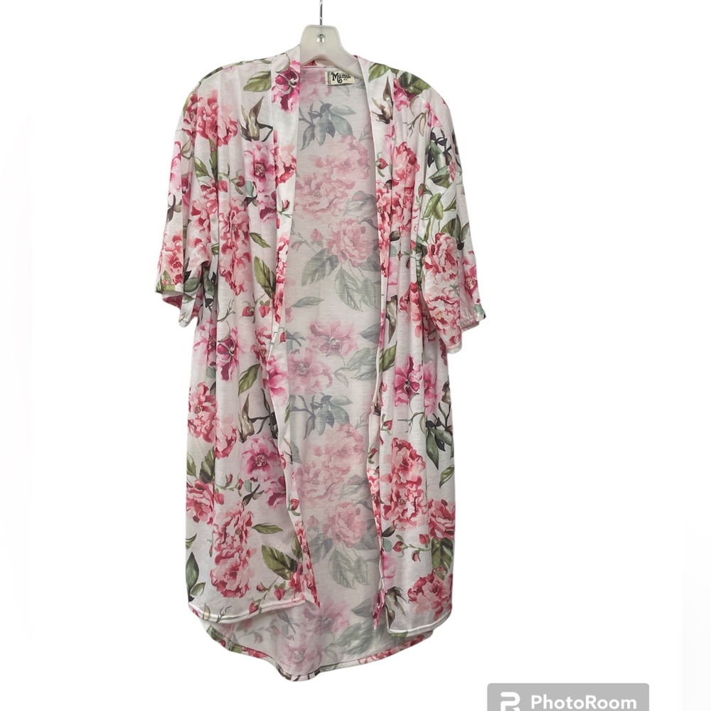 Show Me Your Mumu Pink Green Floral Midi Robe OS